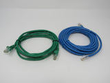 Standard Lot of 2 Ethernet Patch Cables RJ-45 Variety of Lengths Cat5e -- New