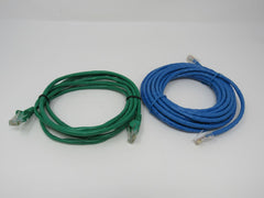 Standard Lot of 2 Ethernet Patch Cables RJ-45 Variety of Lengths Cat5e -- New