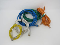 Standard Lot of 5 Ethernet Patch Cables RJ-45 Variety of Lengths Cat5e -- New