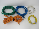 Standard Lot of 5 Ethernet Patch Cables RJ-45 Variety of Lengths Cat5e -- New
