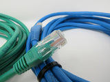 Standard Lot of 5 Ethernet Patch Cables RJ-45 Variety of Lengths Cat5e -- New