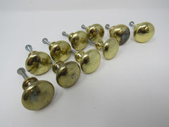Designer Cabinet Door Drawer Knobs Pulls Lot of 10 Polished Brass -- Used