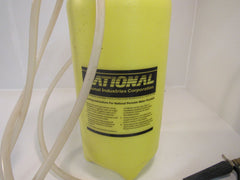 National 3 Gallon Garden Sprayer With Four Wands Yellow Plastic -- Used
