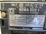 Square D Company NEMA Size 1 Three Phase SC0 3 Motor Starter 7.5in x 5in 274395 -- Used