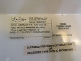 HE Williams Recessed Fluorescent Luminaire 24in x 9in x 7in 90352180-1 Metal -- Used