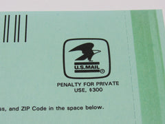 USPS Vintage Official Business Receipt Registered Mail Mint Never Hinged/MNH -- New