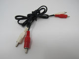 Standard Stereo Audio Connector Cable RCA x2 Length 3ft Male -- New
