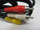 Standard Video Audio Stereo Connector Cable RCA x3 Length 7ft Male -- New