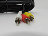 Standard Video Audio Stereo Connector Cable RCA x3 Length 7.5ft Male RG-59 U -- New