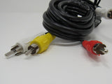 Standard Video Audio Stereo Connector Cable RCA x3 Length 7.5ft Male RG-59 U -- New