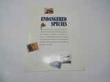 USPS Vintage Endangered Species Informational Card Mint Never Hinged/MNH -- New