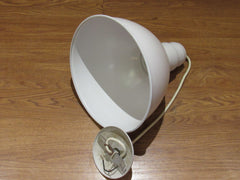 Designer Hanging Light Fixture 12-in White 16 Inch Cord -- Used