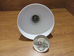 Designer Hanging Light Fixture 12-in White 16 Inch Cord -- Used