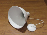 Designer Hanging Light Fixture 12-in White 46 Inch Cord -- Used