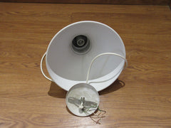 Designer Hanging Light Fixture 12-in White 46 Inch Cord -- Used