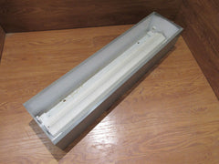 Globe Illumination Ceiling Light Fixture Fluorescent Fire Rated 36-in Gray/White -- Used