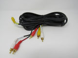 Standard Video Audio Stereo Connector Cable RCA x3 Length 12 ft -- Used