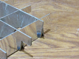 Commercial Ceiling Light Fixture Fluorescent Parabolic Louver 48-in Silver -- Used