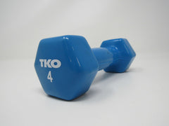 TKO 4 Pound Dumbbell Weight Blue Metal Plastic -- Used