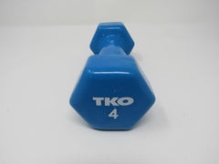 TKO 4 Pound Dumbbell Weight Blue Metal Plastic -- Used