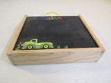 Designer Children Chalk Board Set White Board On Back Wood -- Used