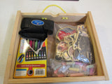 Designer Children Chalk Board Set White Board On Back Wood -- Used