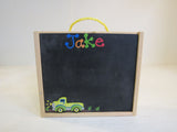 Designer Children Chalk Board Set White Board On Back Wood -- Used