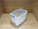 Rubbermaid Storage Tote With Locking Handles 18.75in x 11.75in Frosted/Gray -- Used