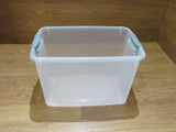 Rubbermaid Storage Tote With Locking Handles 18.75in x 11.75in Frosted/Gray -- Used