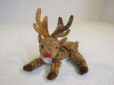 Ty Beanie Babies Roxie the Reindeer Red Nose 2000 Brown -- Used