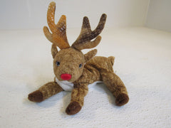 Ty Beanie Babies Roxie the Reindeer Red Nose 2000 Brown -- Used