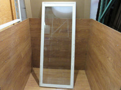 Custom Made Exterior Storm Window 62.125in x 24.5in x 1in Clear/White Wood -- Used