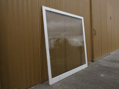 Custom Made Exterior Storm Window 50.75in x 49in x 1in Clear/White Wood -- Used