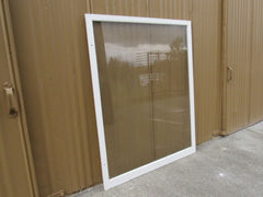 Custom Made Exterior Storm Window 62.25in x 48.5in x 1in Clear/White Wood -- Used