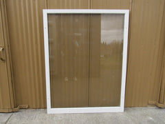 Custom Made Exterior Storm Window 62.25in x 48.5in x 1in Clear/White Wood -- Used