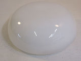 Designer Round Light Lamp Shade 12-in 9-5/8in OD Opening White Glass -- Used