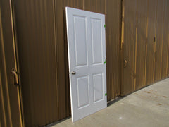 Standard Interior Door Hollow Core 4 Panel 80-in x 36-in White Hardboard -- Used