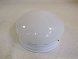 Standard Insulated Round Light Ceiling Fixture 9-in White/Gold Glass -- Used