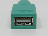 Microsoft PS2 6-Pin-Mini Port to USB-A Adapter Male Female -- Used