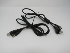 Standard USB Type A 2.0 to Type B 2.0 Cables Lot of 2 1 - 32 Inches 1 - 4-1/2-ft -- Used