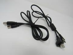 Standard USB Type A 2.0 to Type B 2.0 Cables Lot of 2 1 - 32 Inches 1 - 4-1/2-ft -- Used