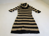 INC International Concepts Sweater Black and Gold Striped Medium Rayon Female -- Used