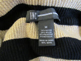 INC International Concepts Sweater Black and Gold Striped Medium Rayon Female -- Used