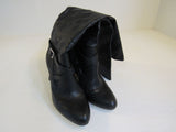 INC International Concepts Mid-Calf Boots Black Tall Faux Leather Female Size 8M -- Used