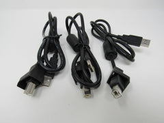 Standard USB Type A 2.0 to Type B 2.0 Cables Lot of 3 32 in -- Used