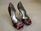 Jessica Simpson Heels Josette 3-in Fabric Female Size 7.5B Floral -- Used