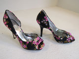 Jessica Simpson Heels Josette 3-in Fabric Female Size 7.5B Floral -- Used