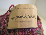 Handcrafted Beanie Hat Raspberry Orange Black Textured 100% Merino Female Adult -- New