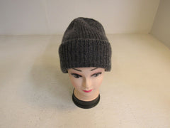 Handcrafted Beanie Dark Gray Slouchy 100% Merino Adult -- New