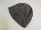 Handcrafted Beanie Dark Brown Textured 100% Merino Adult -- New